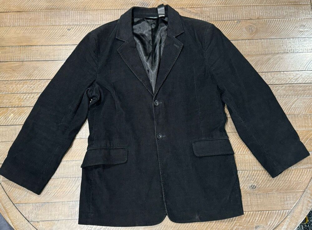 Classic DKNY Black Corduroy 100% Cotton Blazer M - Altered/ See Measurements